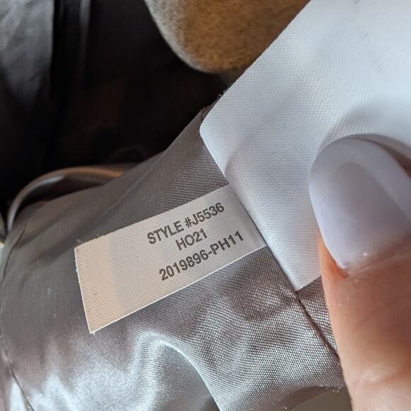 J.Crew Italian Stadium Cloth Wool Coat Gray Funnel Neck Pockets Winter Size 10 - Picture 10 of 10